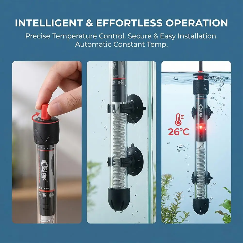 Aquarium Heater Submersible - Регулируемый аквариумный нагреватель 25-300 Вт с
