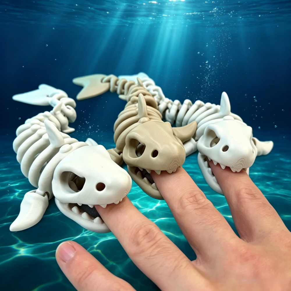 Aquarium Fish Only - Скелет акулы для аквариума: подвижное украшение,