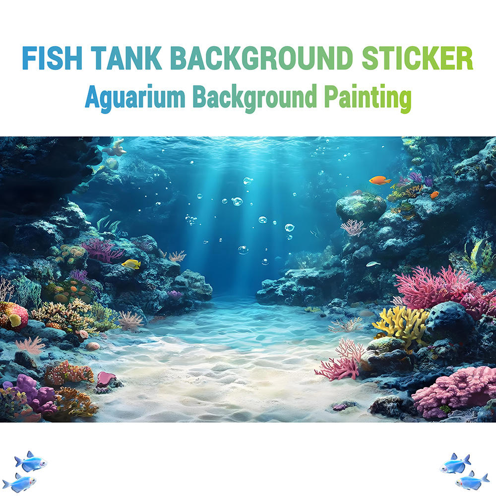 Aquarium Fish Rainbow - Рисунок на фоне аквариума «Радужный коралловый