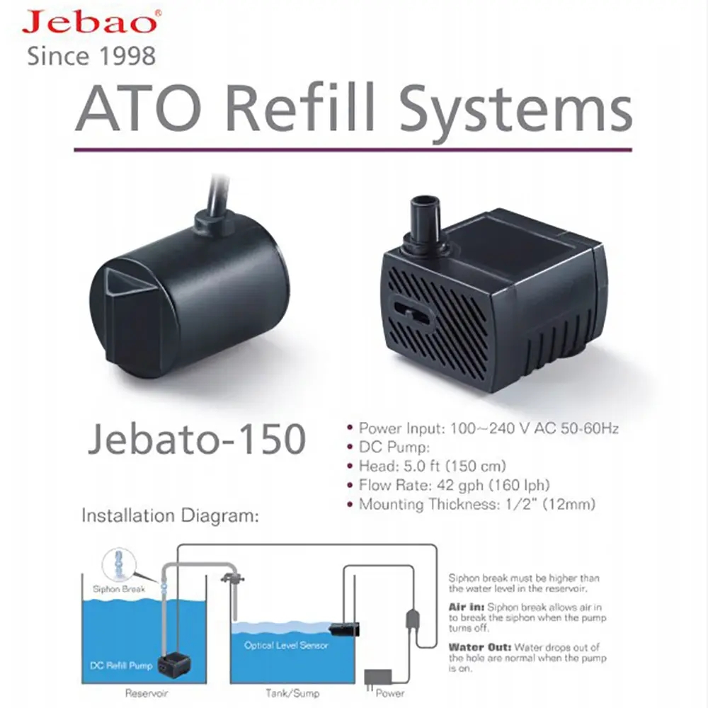 Jebato-150 ATO Smart Refill Sy – обзор и цена Aquarium Auto Top Off